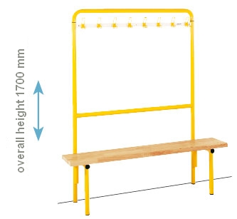 Forum floor bench with hook rail