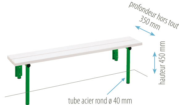 illustration banc mur-sol