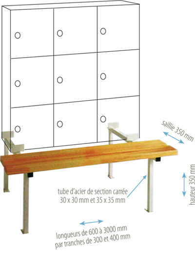 schema socle banc support armoires